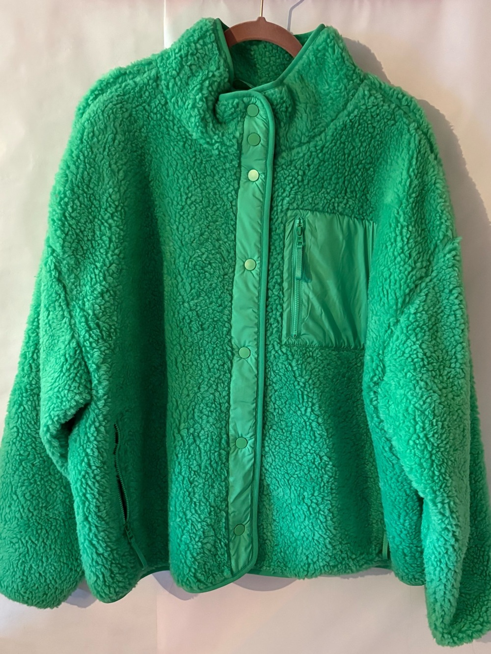 Fabletics Bright Green Tahoe teddy sherpa jacket size 1x